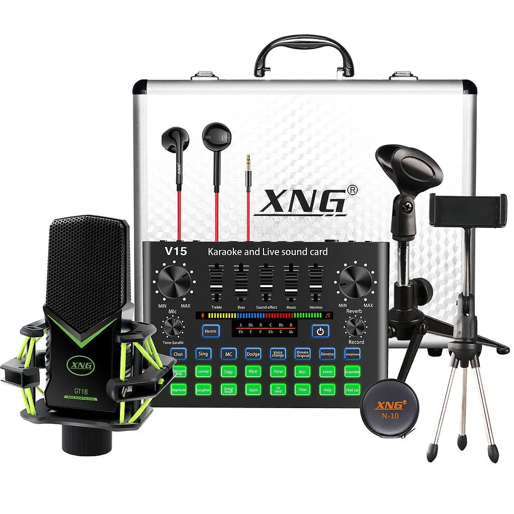 XNG GT20 + V8S Microphone & Sound Card Live Recording Set