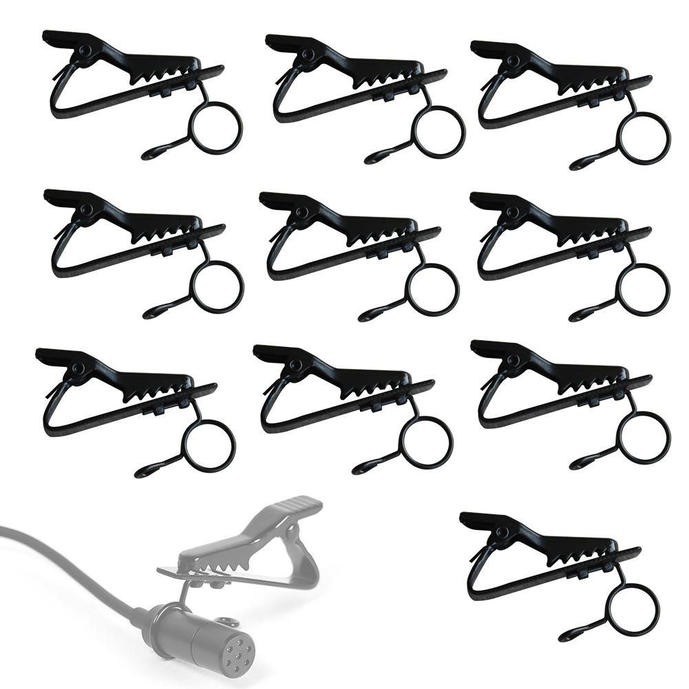 Microphone Lapel Tie Clips - 10 Pack