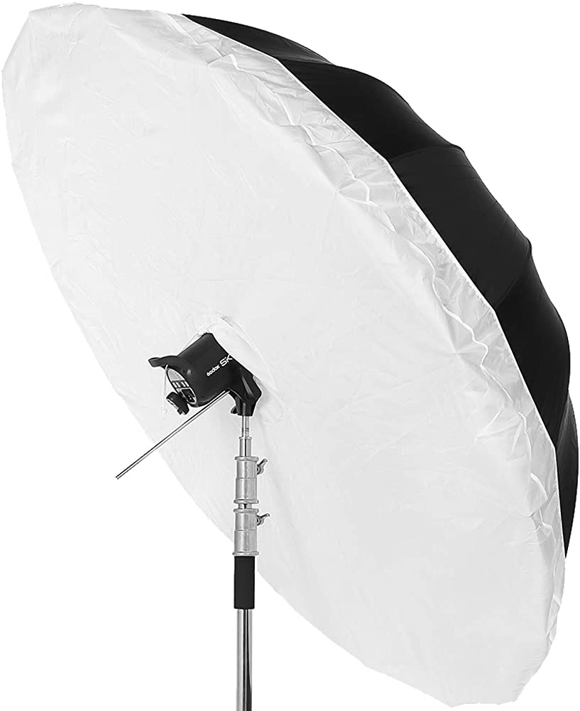75" (180cm) Deep Parabolic Reflective Umbrella (Black/Silver)