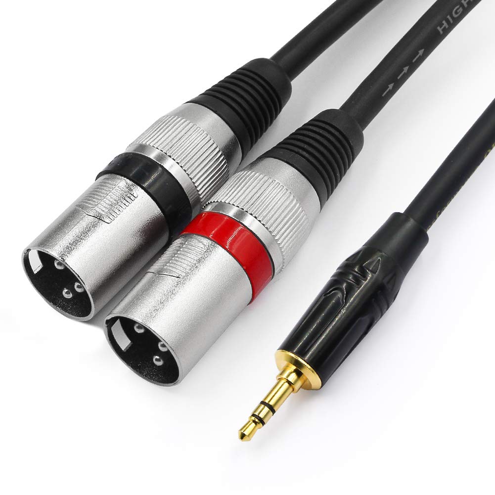 AUX 3.5mm TRS to Dual XLR Male Y-Cable (2m)
