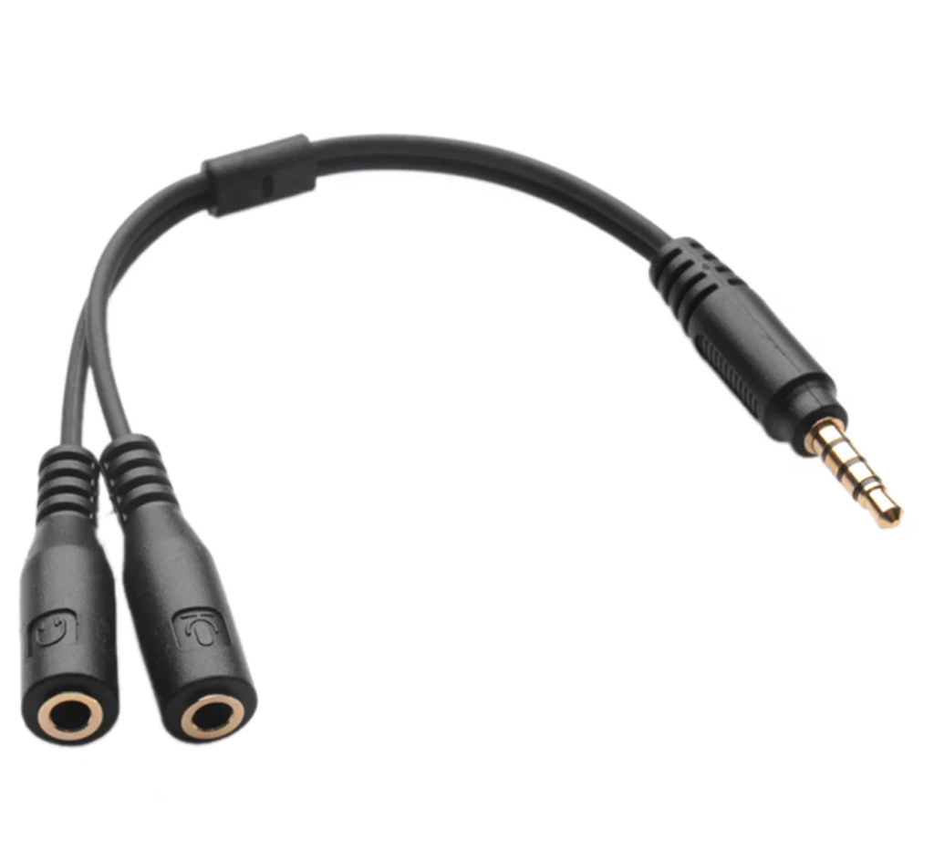 AUX Splitter 1 TRS Male to 2 TRS Female (15cm)
