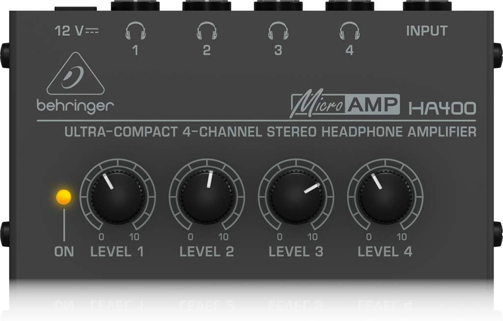 Behringer MicroAMP HA400 Ultra-Compact 4-Channel Stereo Headphone Amplifier