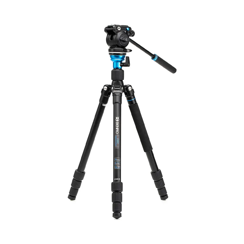 Benro Aero 2 PRO A1683TS2PRO Aluminum Travel Video Tripod with Twist Locks, Leveling Column and S2PRO Video Head