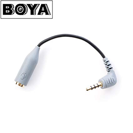 محول كابل ميكروفون BOYA BY-CIP2 مقاس 3.5 ملم للهواتف الذكية