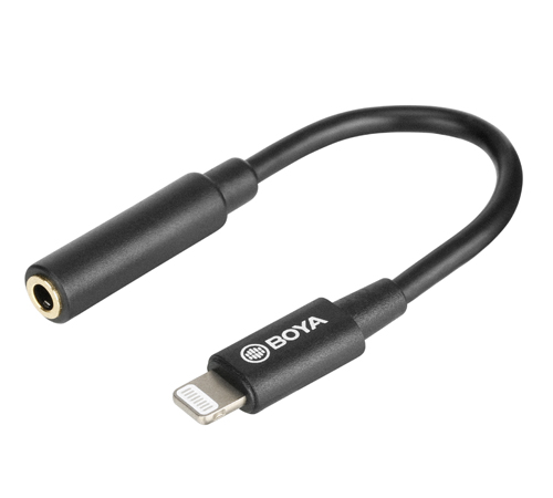 BOYA BY-K3 3.5mm TRRS (Female) to Lightning (Male) Audio Adapter
