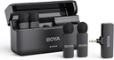 BOYA BY-V4 4-Channel Mini Wireless Microphone System with Charging Case