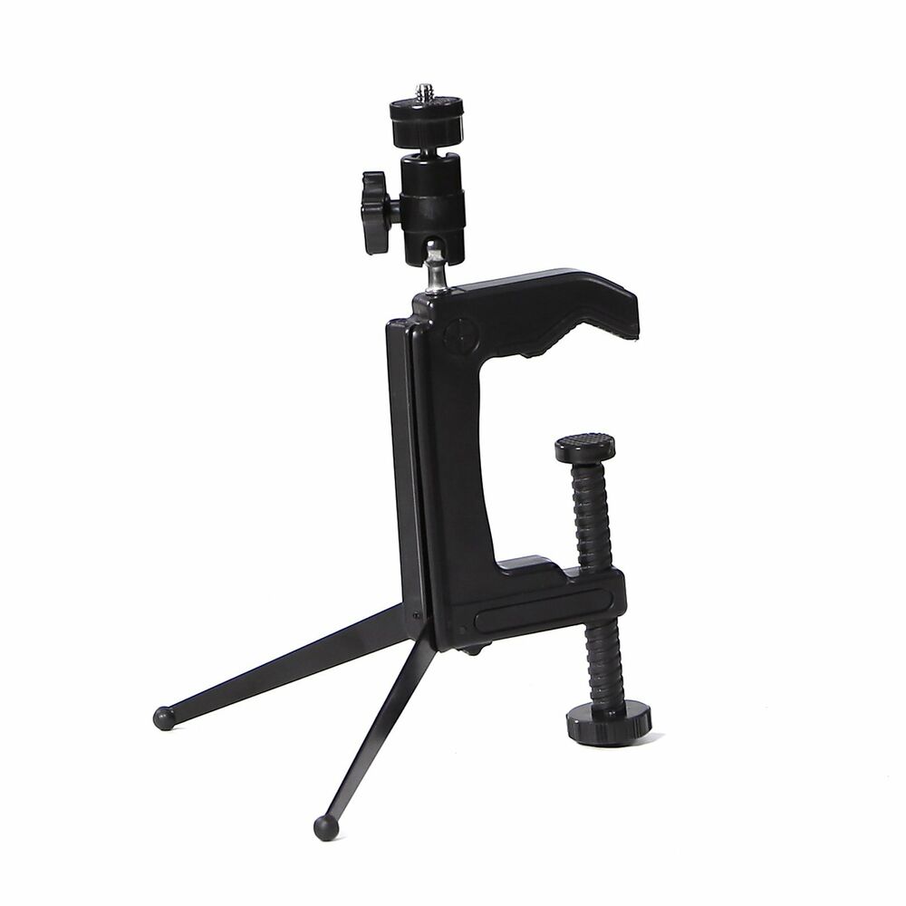 C-Clamp Camera Mount with Double Ball Head for Flashes and Camcorders