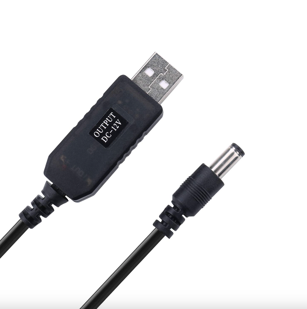 USB to DC 12V Step-Up Power Cable (5V to 12V)