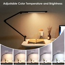 Desk Lamp with Metal Clamp (Dimmable Swing-Arm LED, 6 Colour Modes)