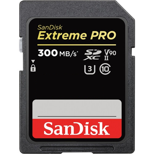 SanDisk Extreme PRO UHS-II SDXC Card (V90, 300 MB/s)