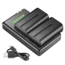 Neewer NP-F550 Battery Charger Set(Includes two 2600mAh replacement batteries with dual charger featuring Micro USB and Type-C input)(10089576-10092856)