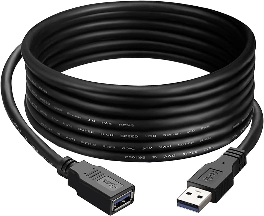 USB 2.0 A Male to A Female Extension Cable