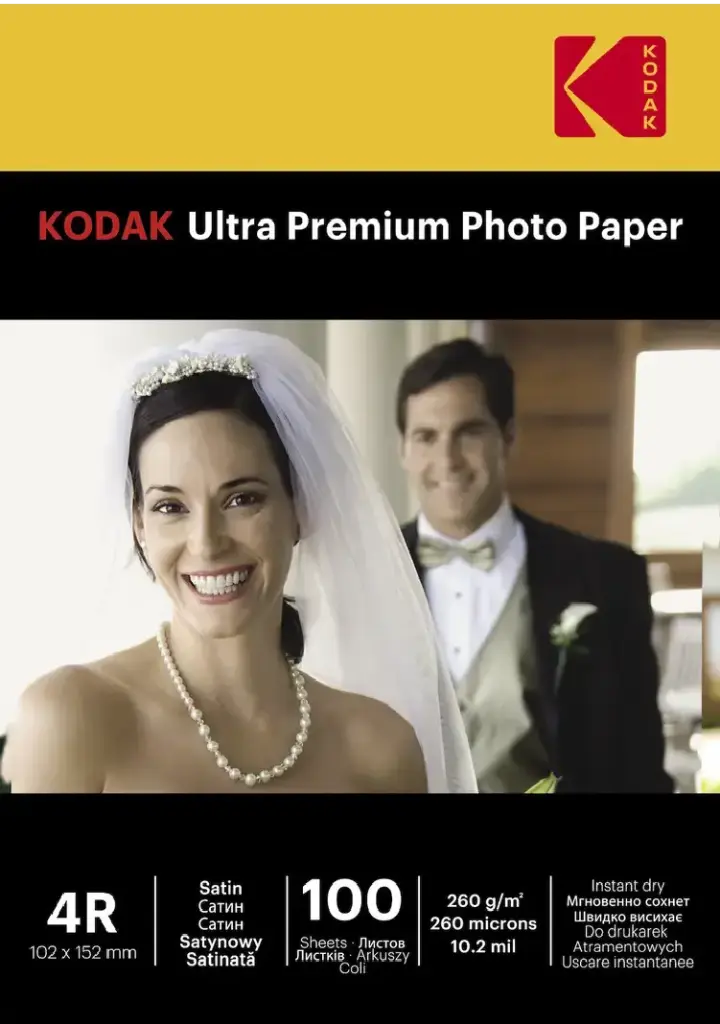 Kodak Ultra Premium Satin Photo Paper 4R (10x15 cm) 260 gsm — 100 Sheets