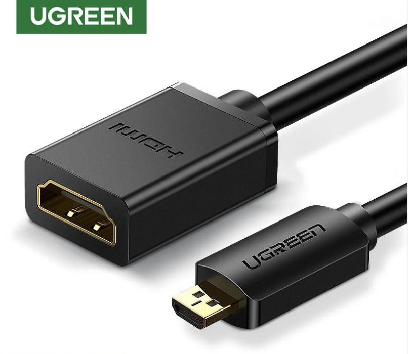 UGREEN 20134 Micro HDMI Male to HDMI Female Adapter Cable - 22cm