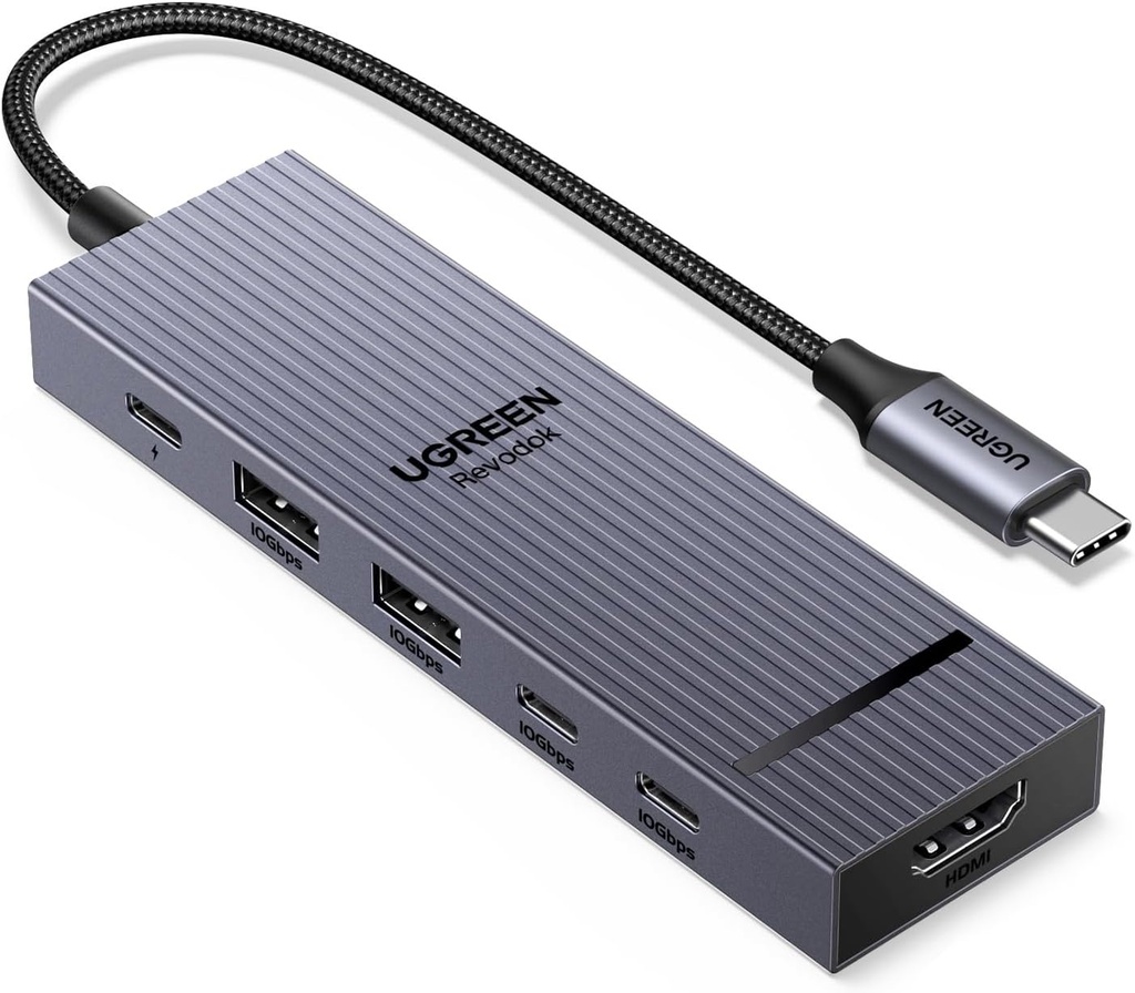 UGREEN CM818\45363 Revodok Pro USB-C Hub 6 in 1 10Gbps 4K 60Hz HDMI, 100W Power