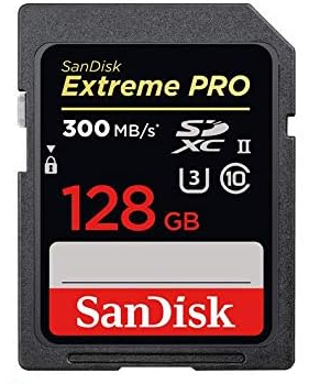 بطاقة ذاكرة SanDisk Extreme PRO UHS-II / V90 / U3 / Class 10 / ‎300MB/s‎ (مناسبة لتصوير ‎8K‎)