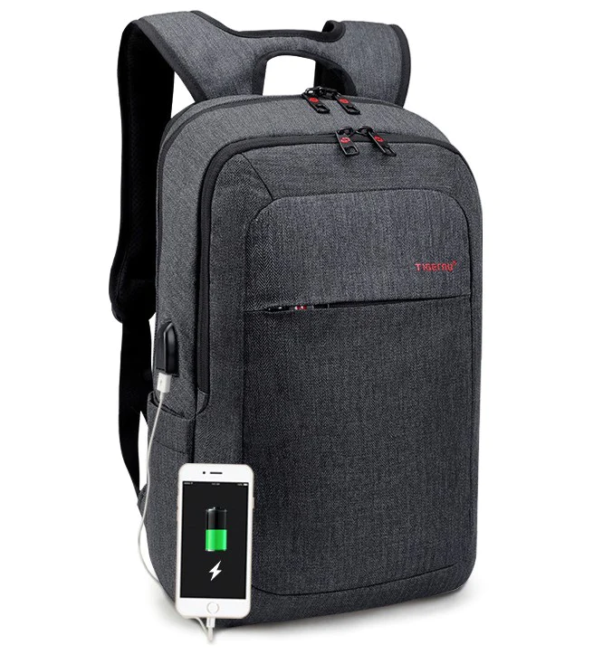 Tigernu T-B3090U Backpack Laptop 15.6" USB  Black. Grey