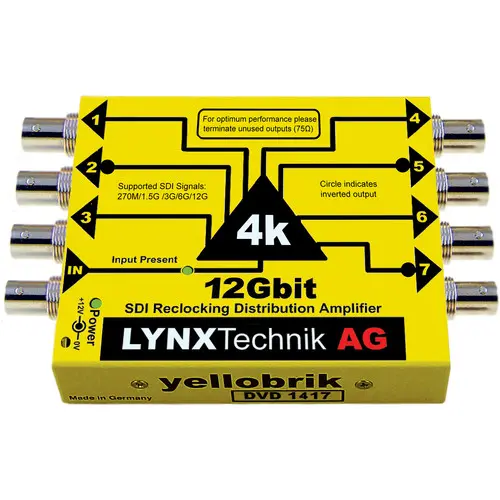 LYNX Technik yellobrik DVD 1417 AG 12G-SDI UHD 4K Distribution Amplifier (1:7)