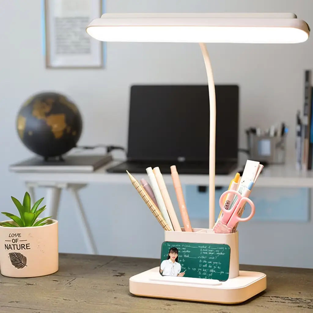 Rechargeable Plug-in LED Table Lamp with Pen Holder (Model 919)