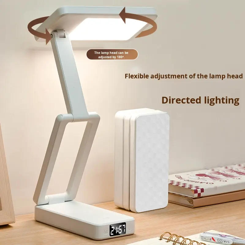 Z24 Full-Spectrum LED Folding Table Lamp with Battery and Clock Display