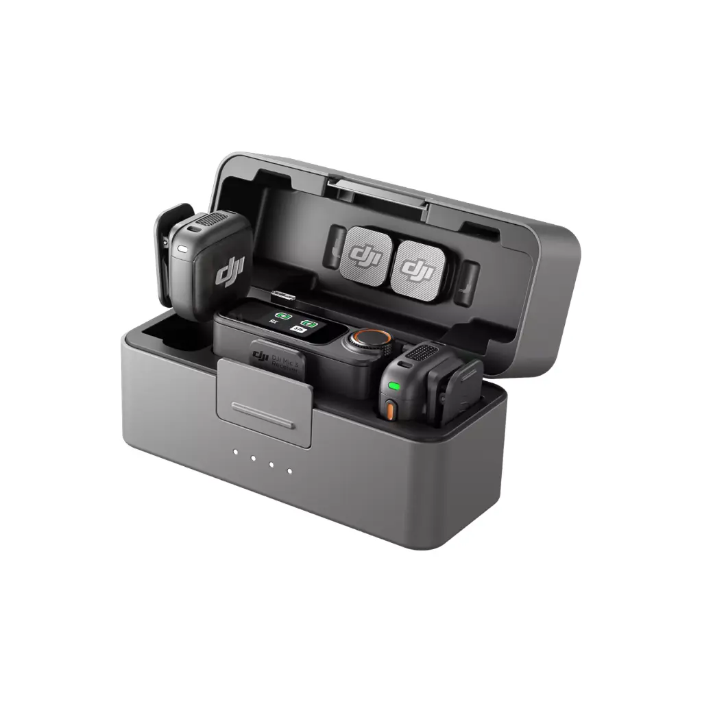 DJI Mic 3 (2 TX + 1 RX + Charging Case) Compact Wireless Microphone System