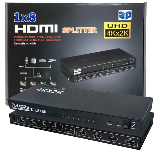 HDMI Splitter 1x8 - 8-Port 4K x 2K Multi-Display Splitter