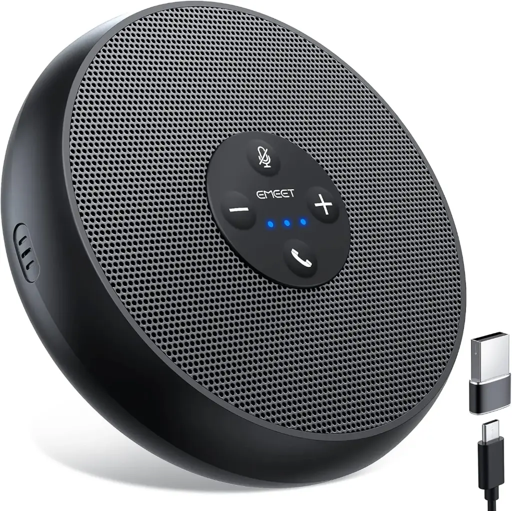 EMEET USB Wired Conference Speakerphone with Dual Mics and 360-Degree Pickup