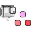 TELESIN Underwater Housing & Lens Filter Kit for GoPro 9 - 13 (Purple, Red & Magenta)  904