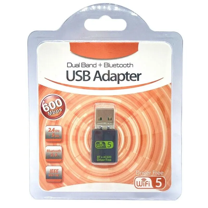 USB Wi-Fi Adapter AC600 Dual-Band (2.4/5GHz, Driver-Free)