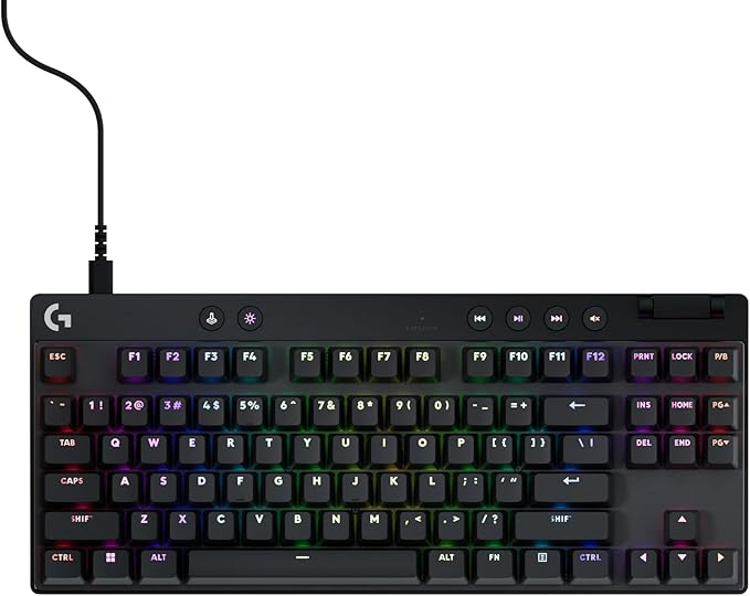 Logitech G PRO X TKL RAPID Wired Gaming Keyboard — Black (US INT'L, Linear)