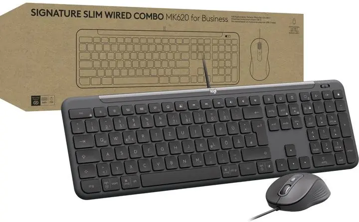 Logitech Signature Slim Wired Combo MK620 for Business – Graphite, USB-C