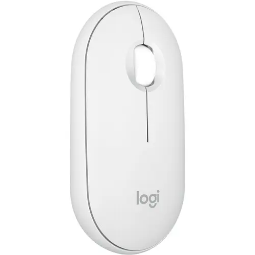 Logitech Pebble Mouse 2 M350s - Slim Bluetooth Mouse, 400-4000 DPI, White / Graphite