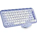 Logitech POP Icon Combo Wireless Keyboard and Mouse – Lilac, Bluetooth
