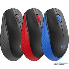 Logitech M190 Full-Size Wireless Mouse - Black, Blue, Red