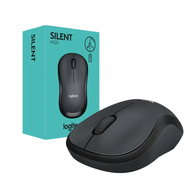 Logitech M220 Silent Wireless Mouse - 1000 DPI, 2.4 GHz, Black