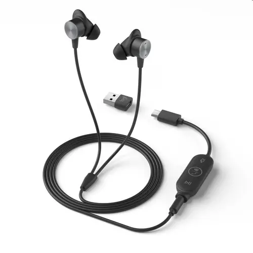 Logitech Zone Wired Earbuds - Microsoft Teams Certified USB-C Headset with Noise-Cancelling Mic