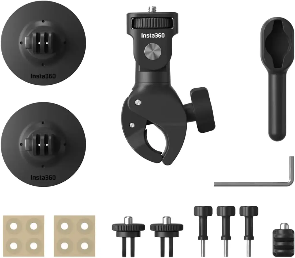 nsta360 Motorcycle Bundle, Universal Powerful Clamp and Flexible Adhesive Mount for Cameras