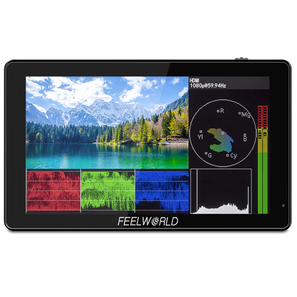 FEELWORLD LUT5 5.5 Inch 3000nit Touchscreen DSLR Camera Field Monitor F970 Power and Install Kit