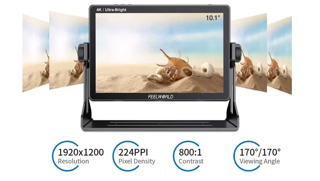 FEELWORLD LUT11S 10.1 Inch 2000nit Touchscreen DSLR Camera Field Monitor 3G SDI 4K HDMI Input Output