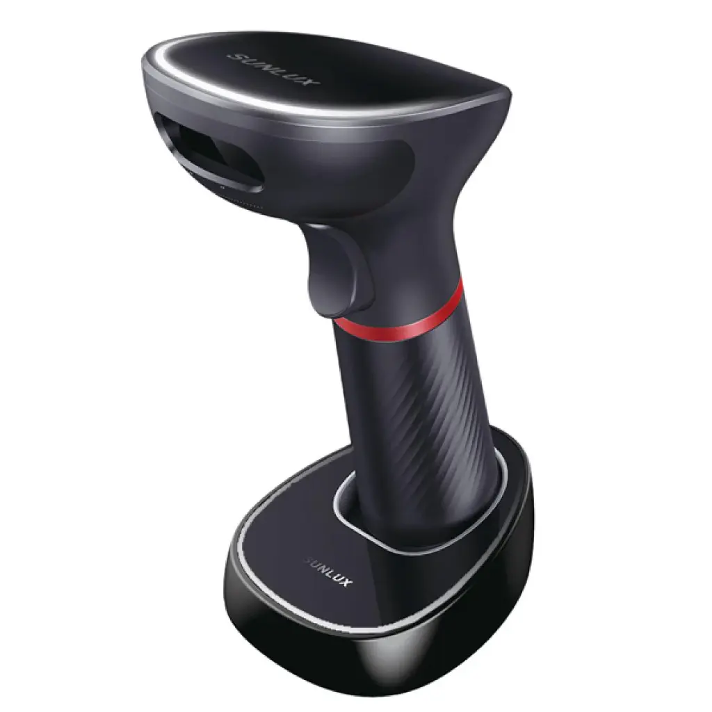 Sunlux XL-9610 2D Wireless Barcode Scanner with Stand