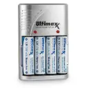 Ultimaxx Rapid Travel Charger with 4x AA NiMH Rechargeable Batteries