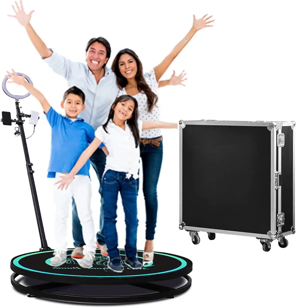 360 Photo Booth Spin Machine,360 Rotating Camera Booth Rental Adjustable Camera Stand
