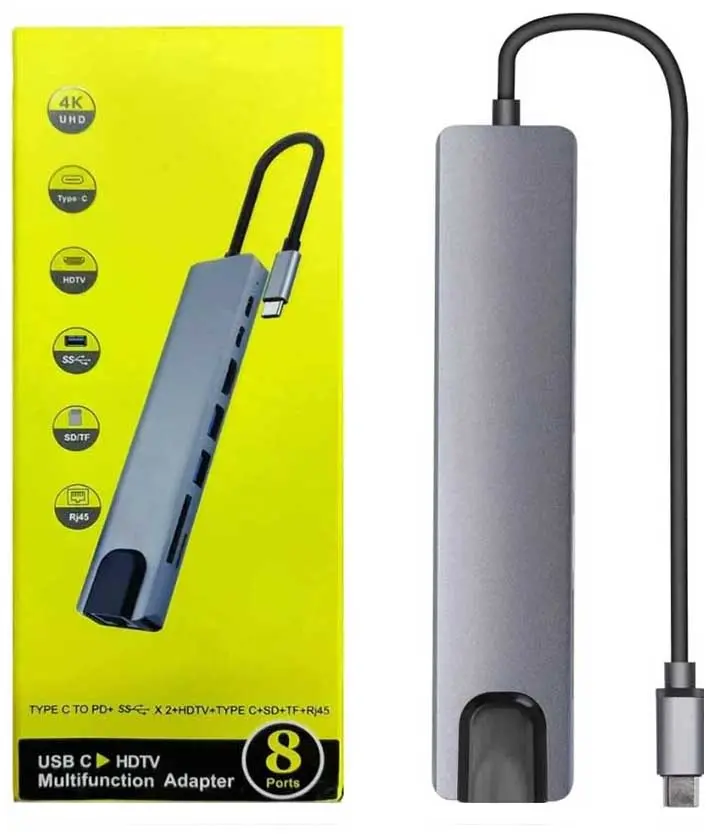 USB C to HDTV 8-Ports Multifunction Adapter 