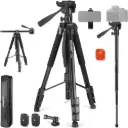 NEEWER TP05188cm Video Tripod Monopod w/ 3 Way Pan Tilt Head & Remote, Black| 10104307