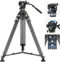 Neewer LL37 Carbon Fiber One-Step Locking Tripod 200cm With Adjustable Damping Fluid Head  | 10105155