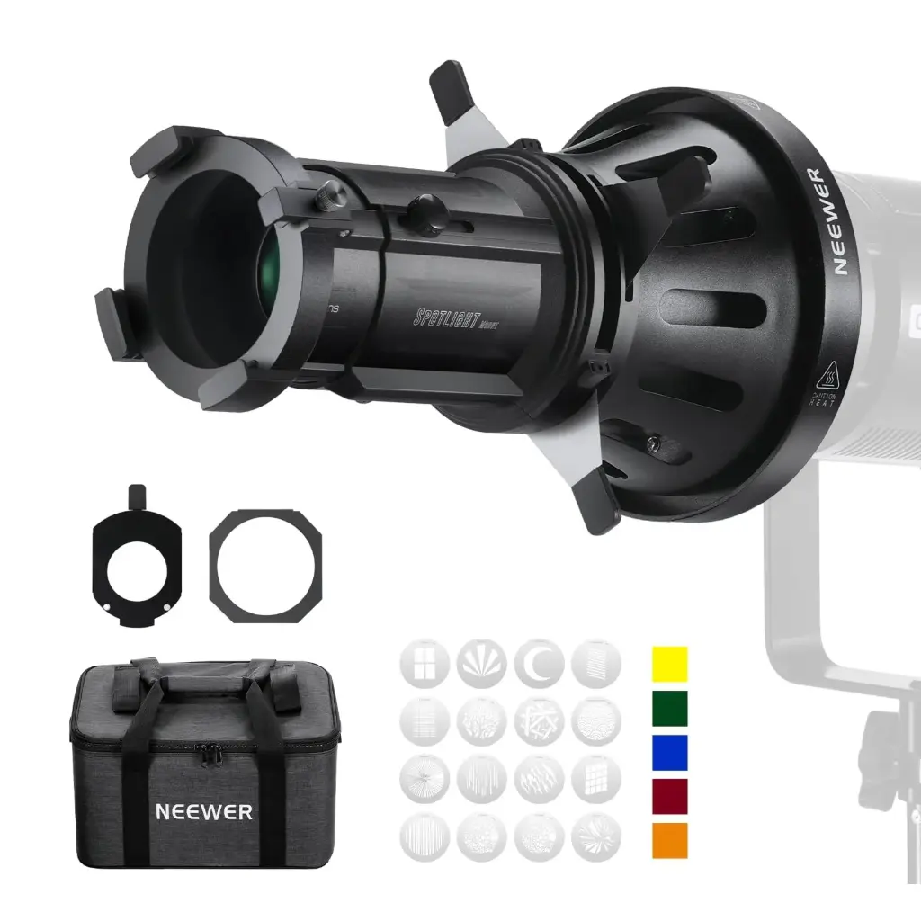 Neewer LS-38 Bowens Mount Spotlight Snoot with 40-Degree Optical Lens and Carrying Bag (90101355)
