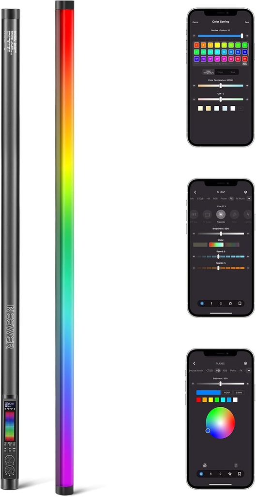Neewer TL120C 42W RGB Tube Light with App, 2.4G and DMX Control (10103826)