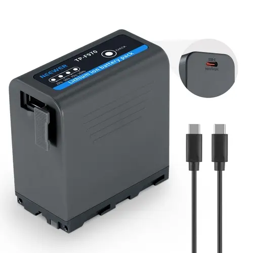 Neewer TP-F970 NP-F970 Replacement Battery 10500mAh with 20W PD USB-C Charging - Grey (10104154)