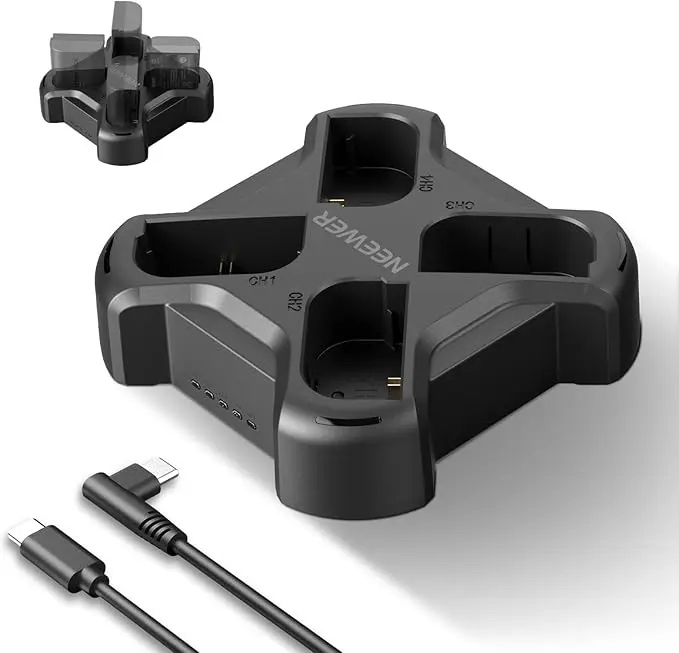 NEEWER NW-P4 P4 LP-E6/LP-E6N/LP-E6NH/LP-E6P 4 Channel Battery Charger with PD 45W Fast Charging, 10105976