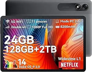 Blackview Tab 90 Tablet 11-inch, Unisoc T606, 24GB (8GB+16GB Expansion) RAM + 128GB, 8200mAh, Widevine L1
